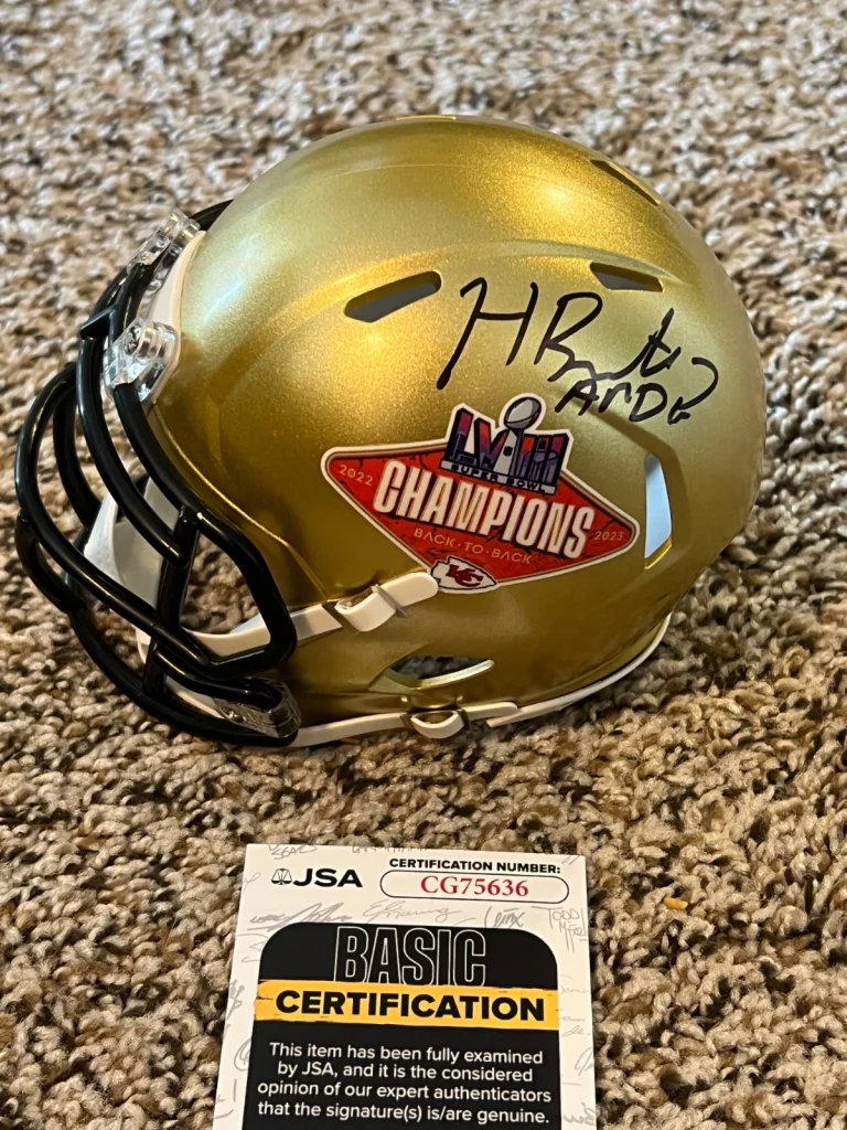 HARRISON BUTKER SIGNED FOOTBALL MINI HELMET KANSAS CITY CHIEFS BACK TO BACK JSA