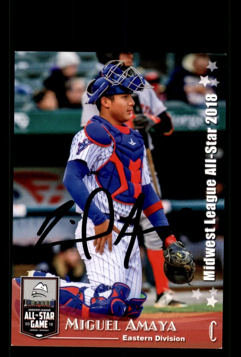 Signed Baseball Card Auto Miguel Amaya 2018 Midwest League All-Stars Cubs