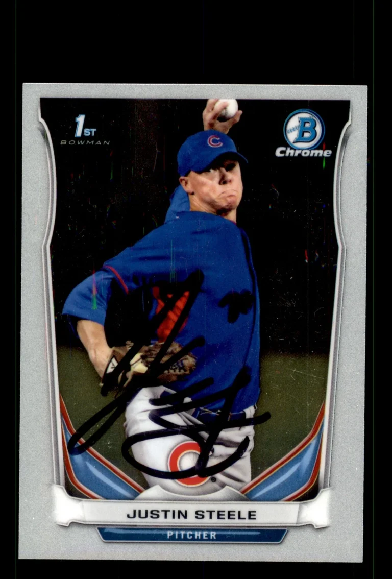 Signed Baseball Card Auto Justin Steele 2014 Bowman Chrome #CDP120 Cubs