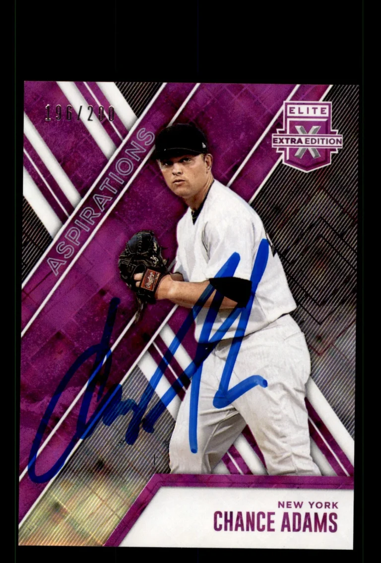 Signed Baseball Card Auto Chance Adams 2017 Panini Elite Extra Edition #118 /500