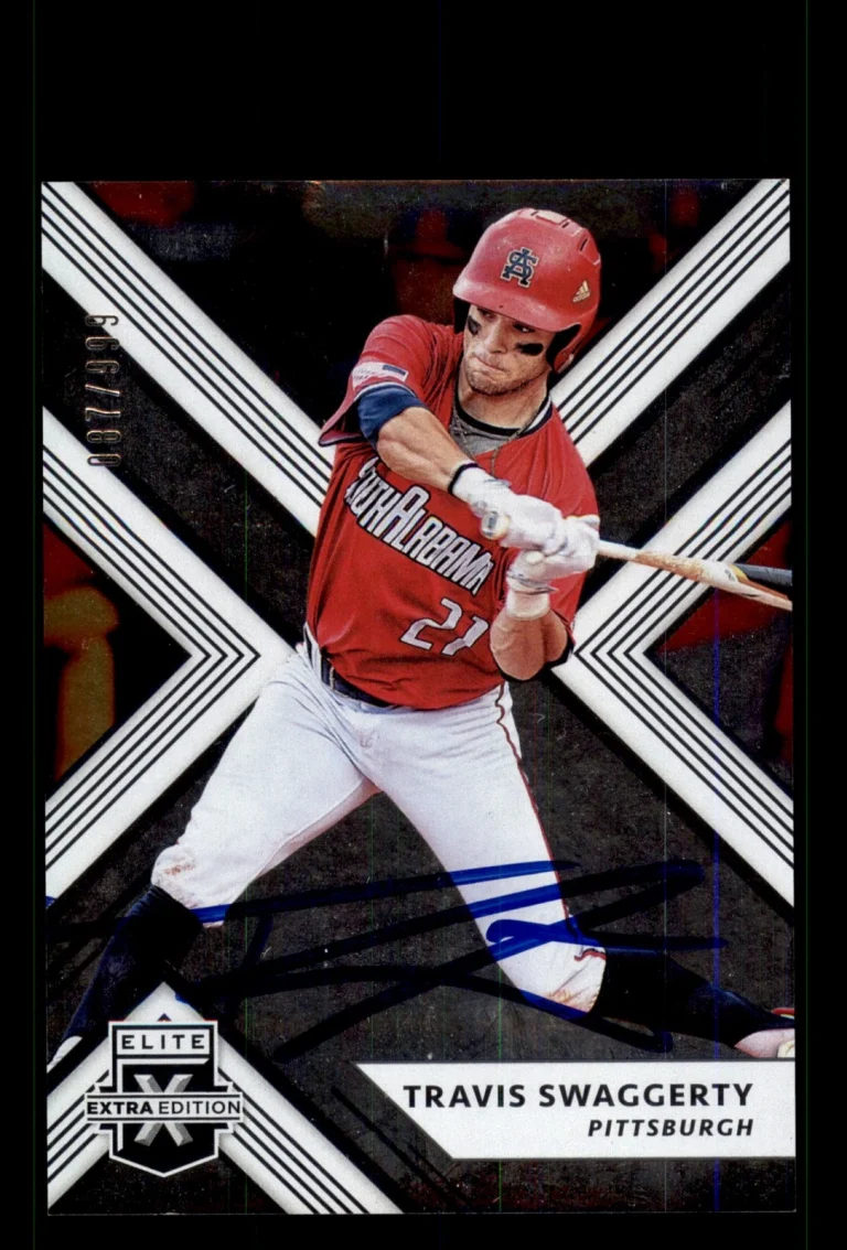 Signed Baseball Card Auto Travis Swaggerty 2018 Panini Elite Extra #9 Pirates