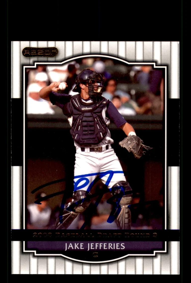 Signed Baseball Card Auto Jake Jefferies 2008 Razor Signature Series #80 Rays