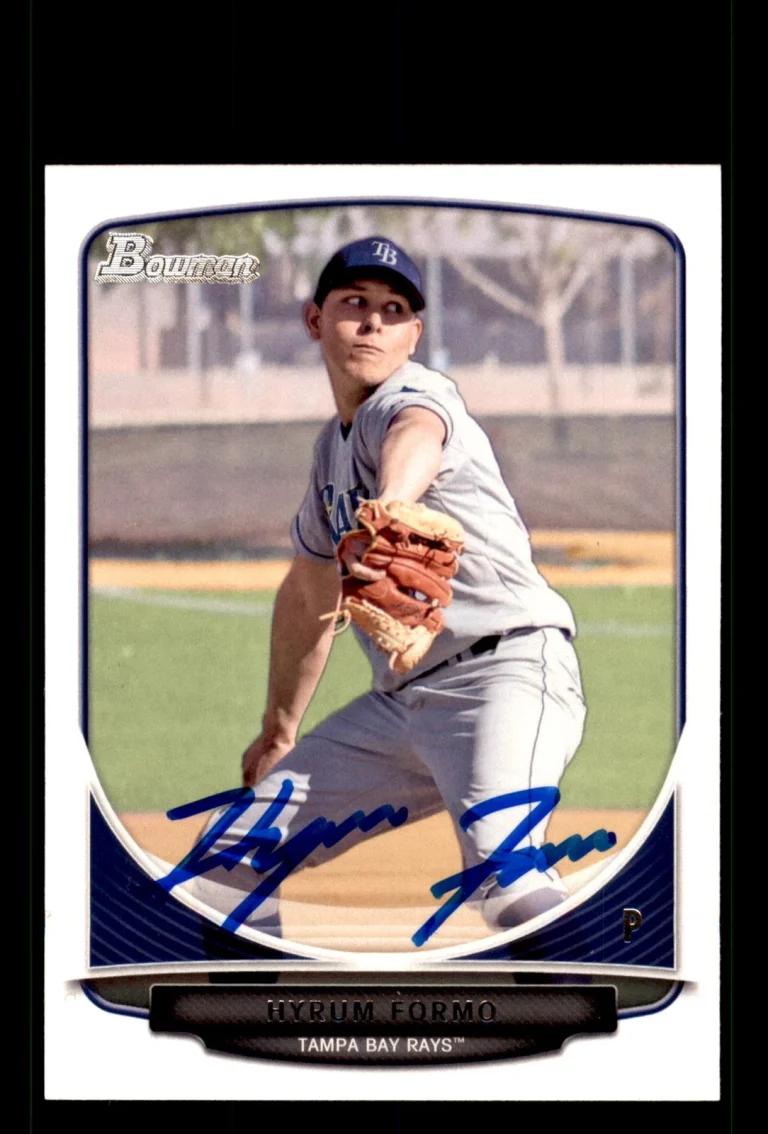 Signed Baseball Card Auto Hyrum Formo 2013 Bowman #BDPP124 Tampa Bay Rays