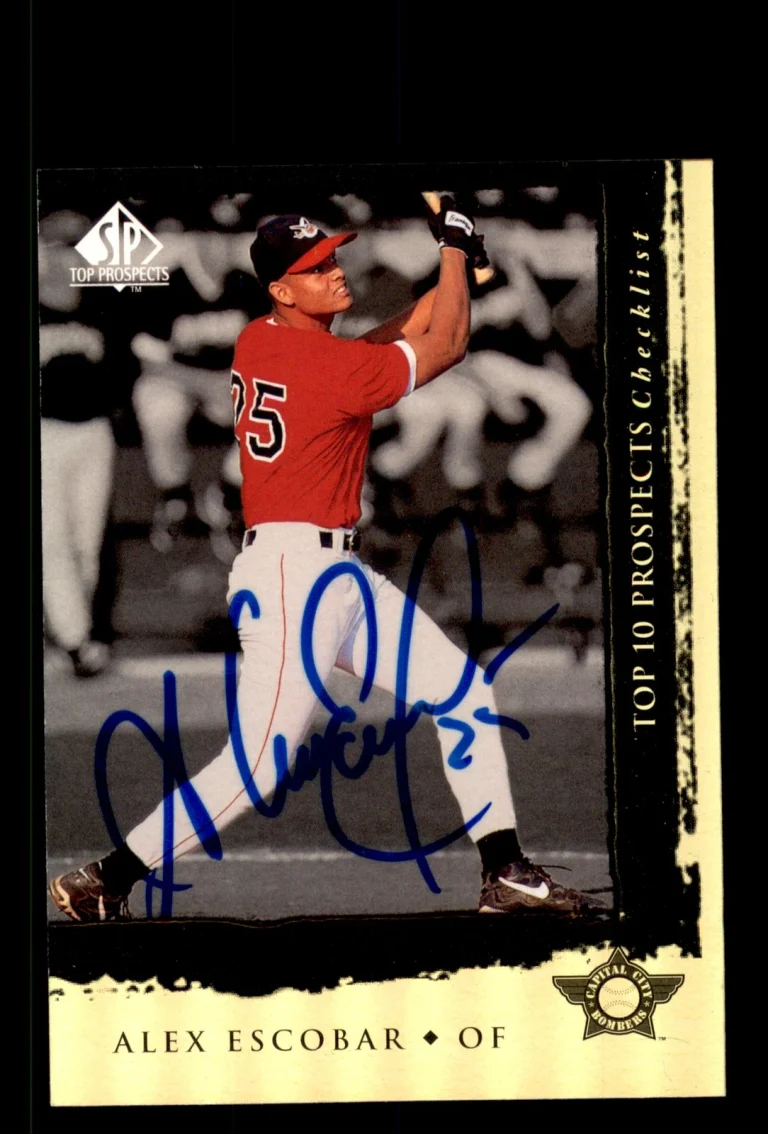 Signed Baseball Card Auto Alex Escobar 1999 SP Top Prospects #5 Bombers