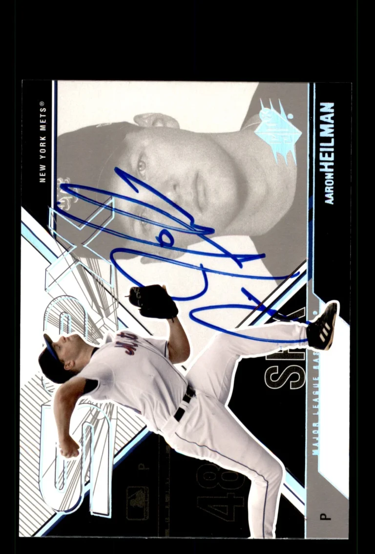 Signed Baseball Card Auto Aaron Heilman 2003 SPx #73 New York Mets