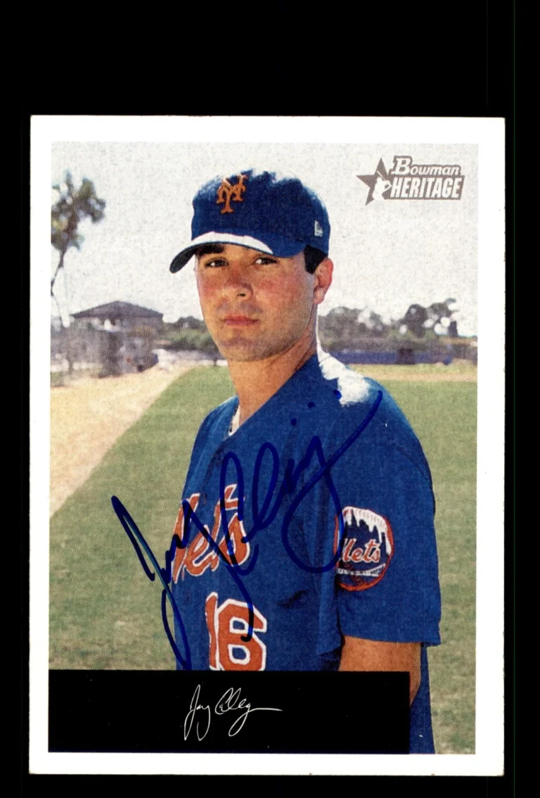 Signed Baseball Card Auto Jay Caligiuri 2002 Bowman Heritage #269 New York Mets