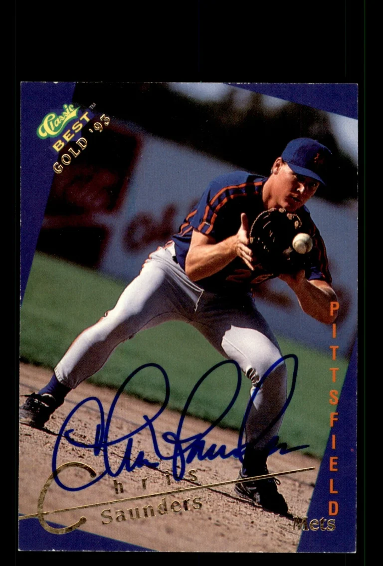 Signed Baseball Card Auto Chris Saunders 1993 Classic Best Gold #168 Mets