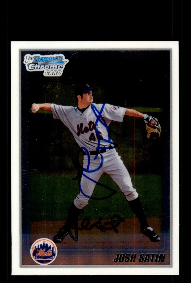 Signed Baseball Card Auto Josh Satin 2010 Bowman Chrome #BCP209 Mets