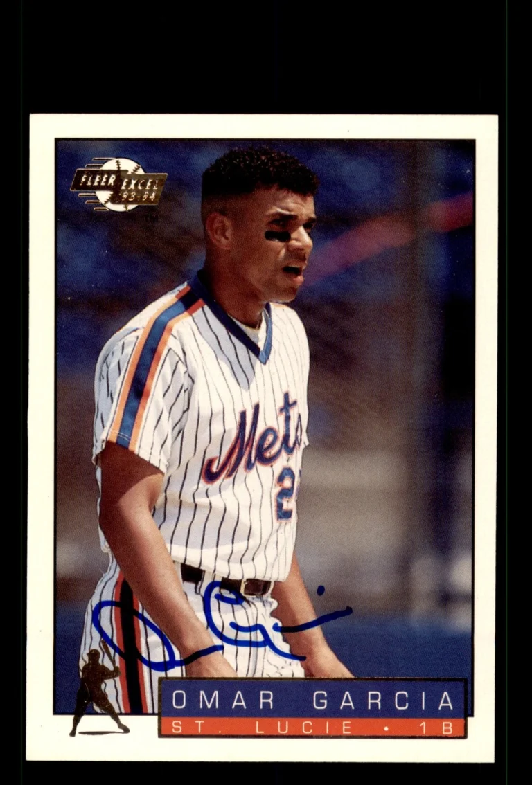 Signed Baseball Card Auto Omar Garcia 1993-94 Fleer Excel #234 St. Lucie Mets