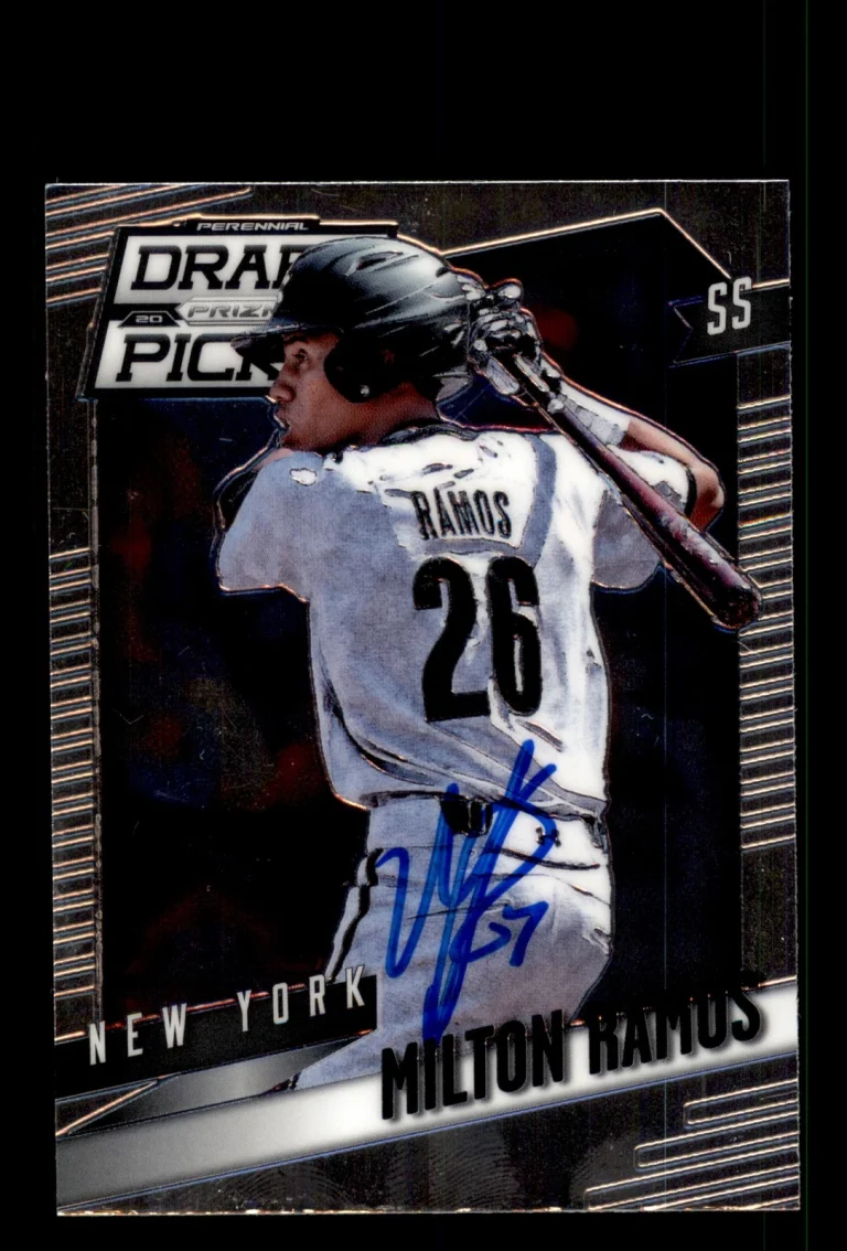 Signed Baseball Card Auto Milton Ramos 2014 Panini Prizm Perennial #21 Mets