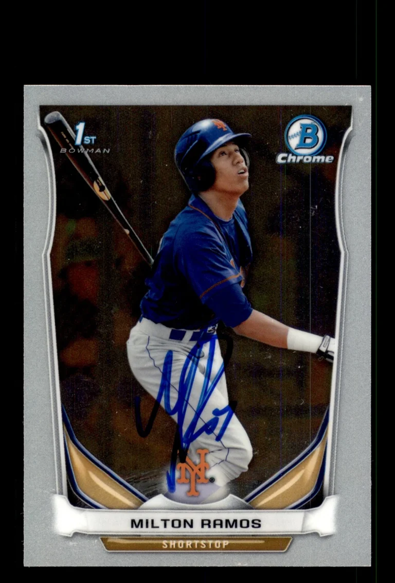 Signed Baseball Card Auto Milton Ramos 2014 Bowman Chrome #CDP84 New York Mets