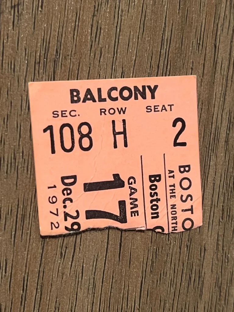 VTG Basketball Ticket Stub BOSTON CELTICS CHICAGO BULLS 12/29 1972