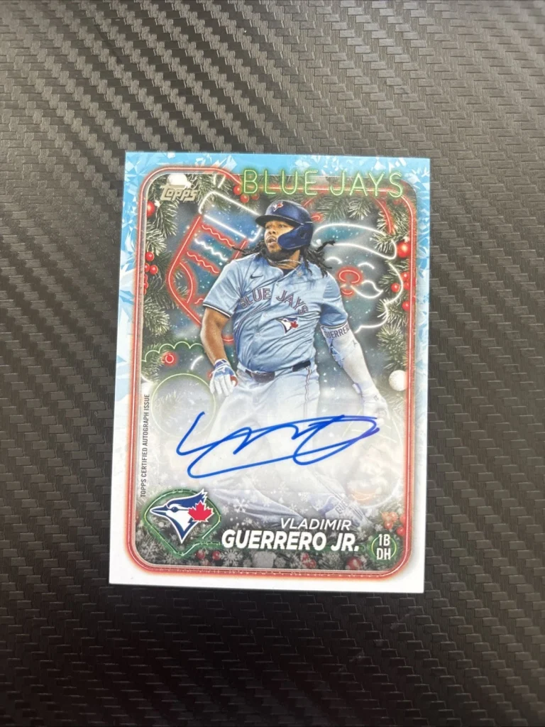 2024 Topps Holiday Vladimir Guerrero Jr. Auto – Mega Box Glitter SP Blue Jays