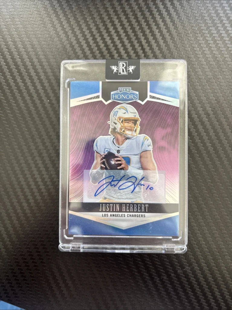 Justin Herbert 2022 Panini Honors Signature Blue AUTO /15 Chargers