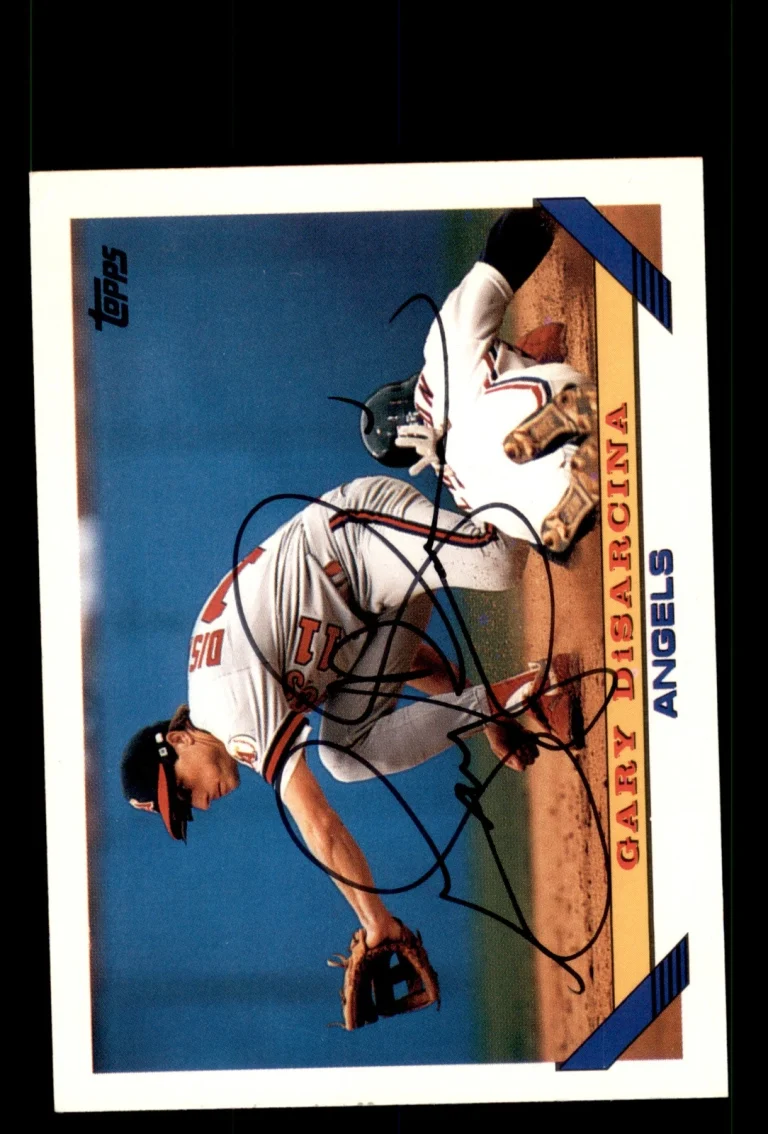 Signed Baseball Card Auto Gary DiSarcina 1993 Topps #157 California Angels