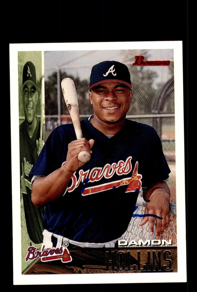 Signed Baseball Card Auto Damon Hollins 1995 Bowman #10 Atlanta Braves