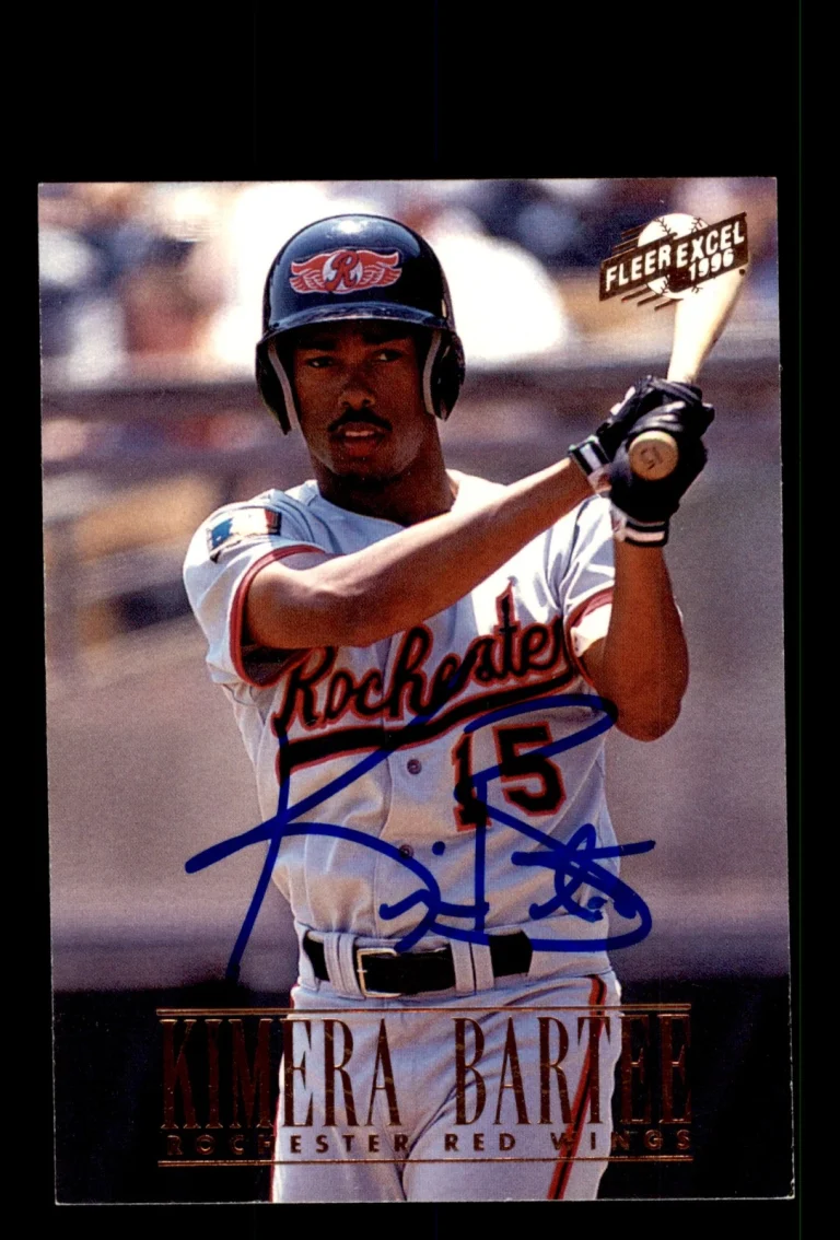 Signed Baseball Card Auto Kimera Bartee 1996 Fleer Excel #1 Rochester Red Wings
