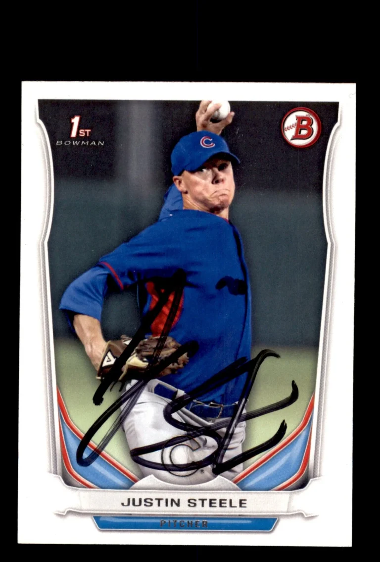 Signed Baseball Card Auto Justin Steele 2014 Bowman Draft #DP120 Chicago Cubs