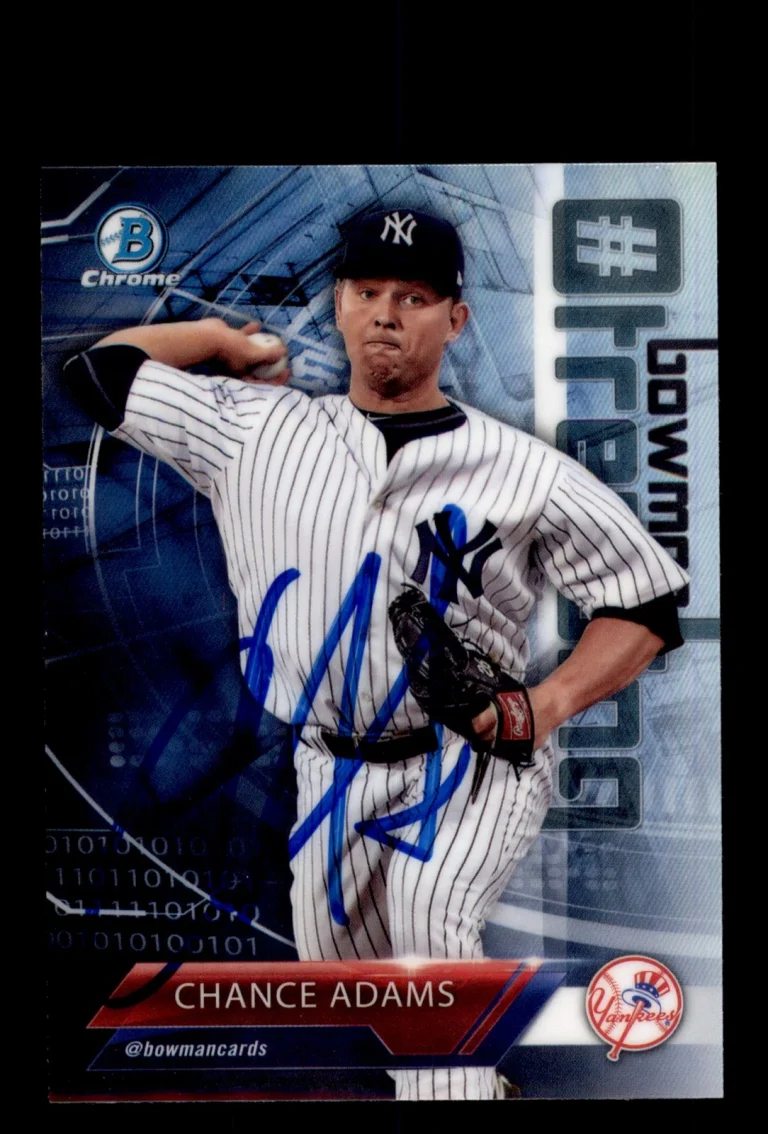 Signed Baseball Card Auto Chance Adams 2018 Bowman Chrome #-CA Yankees