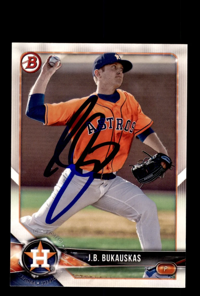 Signed Baseball Card Auto J.B. Bukauskas 2018 Bowman #BP125 Houston Astros