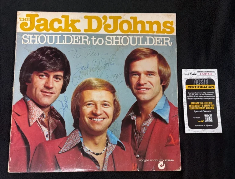 The Jack D'John's Shoulder To Shoulder Album Cover To Diane JSA COA