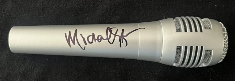 SIGNED MICROPHONE AUTO SINGER BAND STEEL PANTHER MICHAEL STARR JSA COA