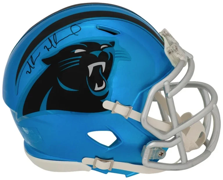 Muhsin Muhammad Signed Panthers FLASH Riddell Speed Mini Helmet - (SCHWARTZ COA)