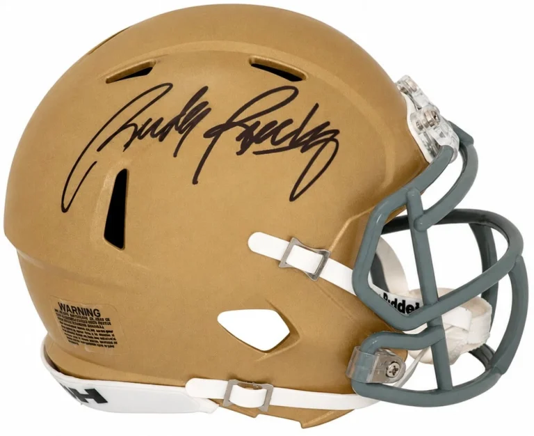 Rudy Ruettiger Signed Notre Dame Riddell Speed Mini Helmet - (SCHWARTZ COA)