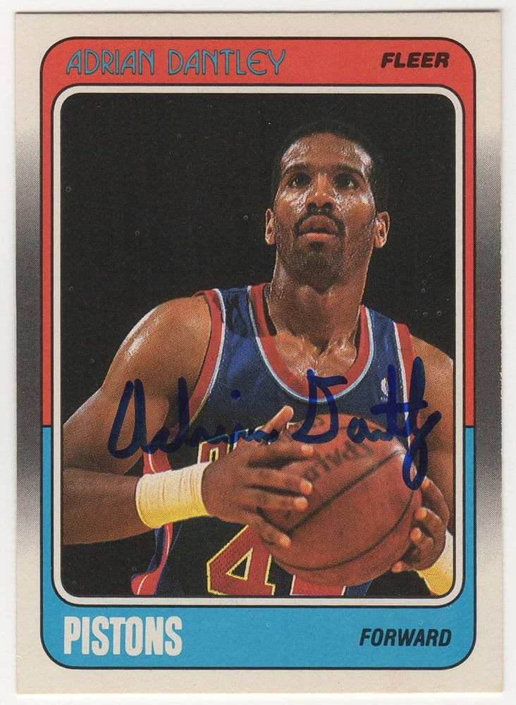 Adrian Dantley Signed Pistons 1988 Fleer Basketball Trading Card #39 - (SS COA)