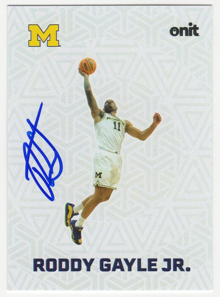 Roddy Gayle Jr. Signed Michigan 2025 Onit Fusion Trading Card #F-12 - (SS COA)