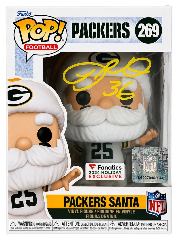 LeRoy Butler Signed Green Bay Packers SANTA Funko Pop Doll #269 - (SCHWARTZ COA)