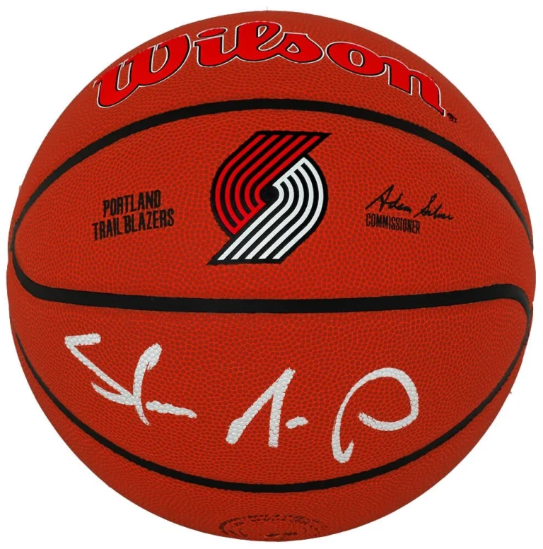 Shawn Kemp Signed Portland Trailblazers Logo Wilson NBA Basketball - (SS COA)