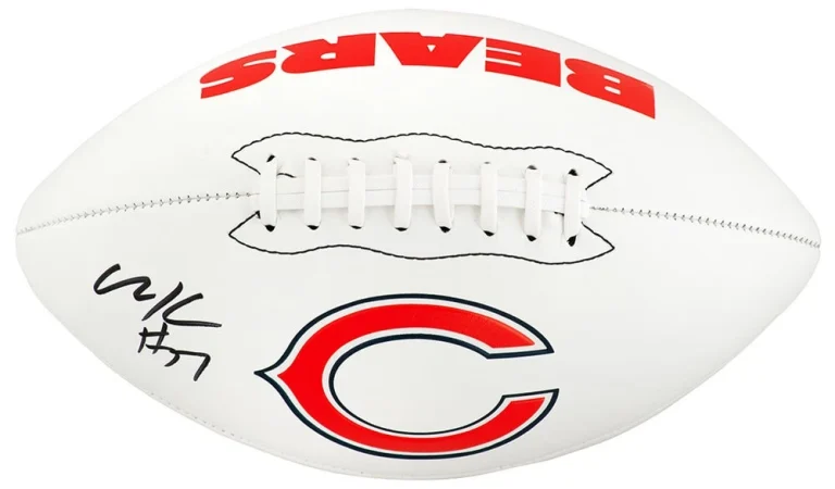 Olin Kreutz Signed Chicago Bears Franklin White Logo Football - (SCHWARTZ COA)