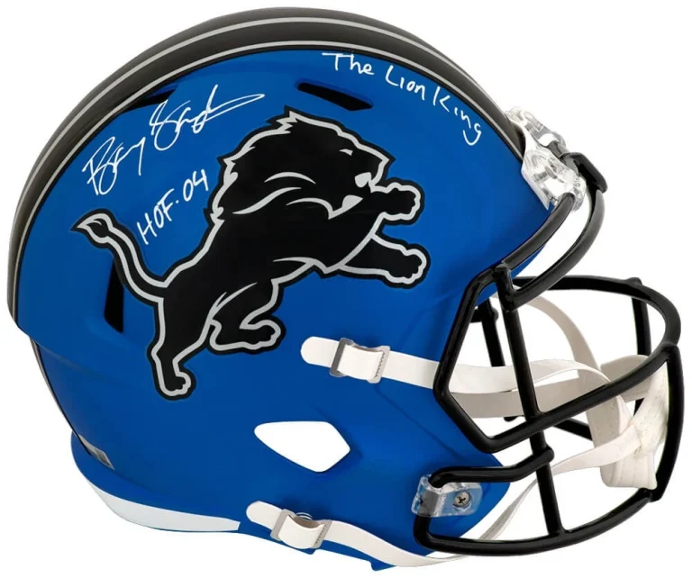 Barry Sanders Signed Lions 2024 Alt Riddell FS Speed Rep Helmet w/2-INSC -SS COA