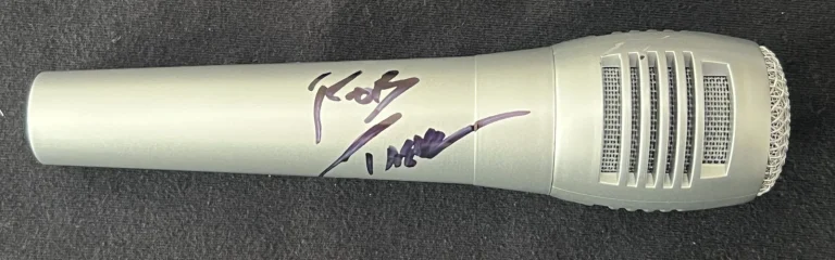 SIGNED MICROPHONE AUTO ROB RIGGLE ACTOR COMEDIAN JSA COA