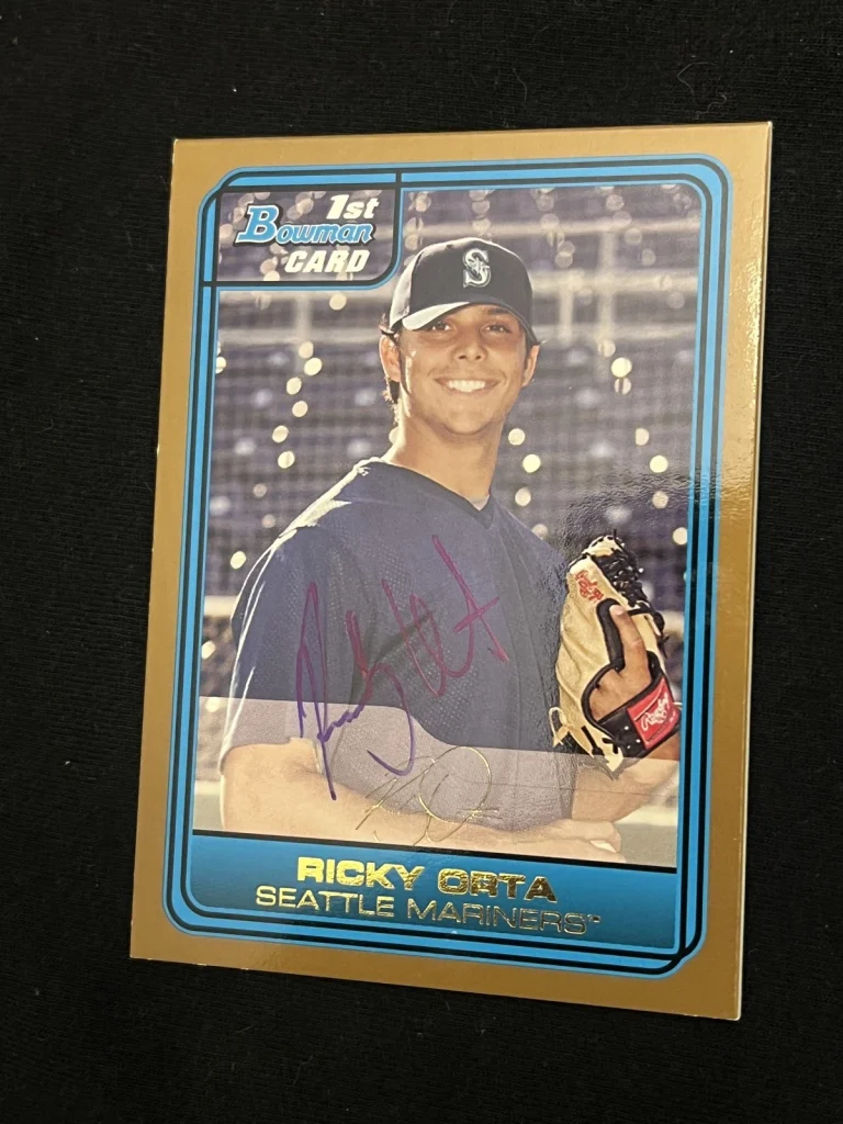 Signed Baseball Card Auto Ricky Orta 2006 Bowman #DP62 Mariners Gold