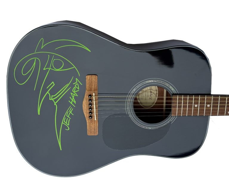 Jeff Hardy Signed & Illustrated Acoustic Guitar WWE WWF TNA AEW Impact JSA COA