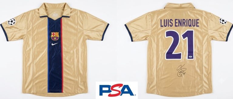 Luis Enrique Signed Jersey FC Barcelona PSA Authentic Autograph Size Medium