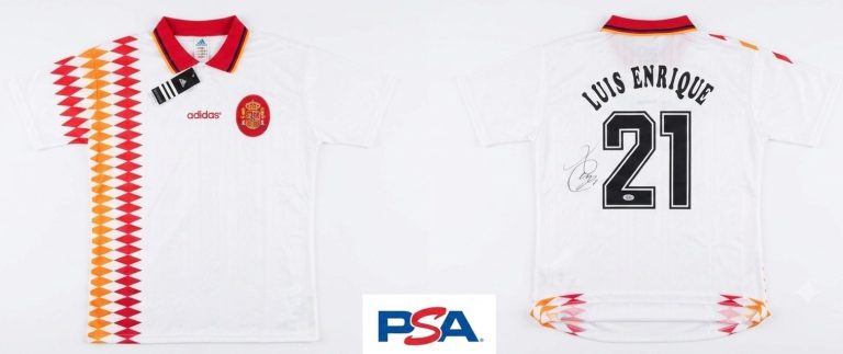 Luis Enrique Signed Jersey Spain PSA Authentic Autograph Size Medium