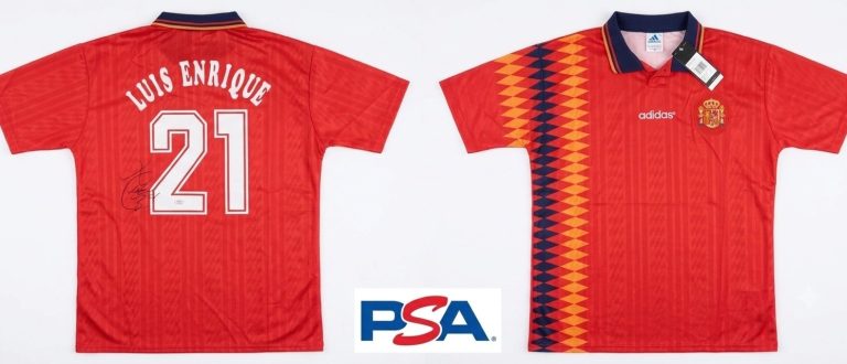 Luis Enrique Signed Jersey Spain PSA Authentic Autograph Size Medium