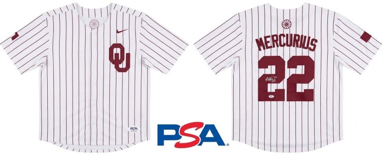LJ Mercurius Signed Jersey Oklahoma Baseball PSA Authentic Autograph Large