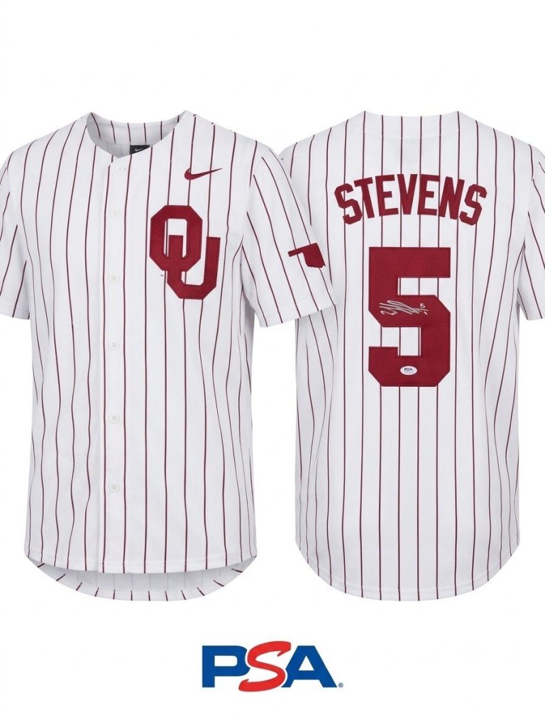Nolan Stevens Signed Jersey Oklahoma Baseball PSA Authentic Autograph Large