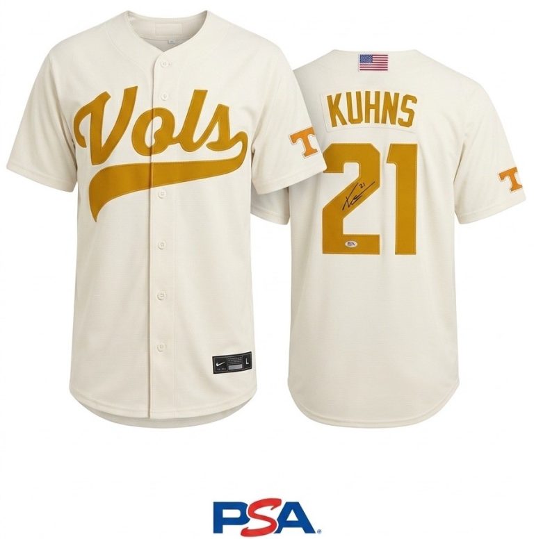 Tegan Kuhns Signed Jersey Tennessee Volunteers PSA Authentic Autograph Lg