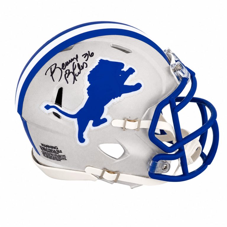 Bennie Blades Signed Detroit Lions Throwback Riddell Speed Mini Helmet -(SS COA)