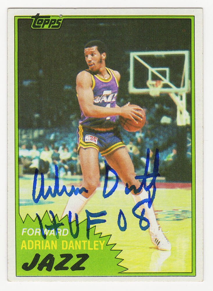 Adrian Dantley Autographed Jazz 1981-82 Topps Card #40 w/HOF'08 - (SS COA)