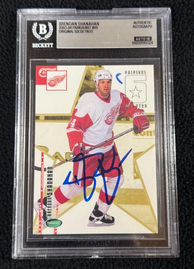 Brendan Shanahan Signed 2003/04 Parkurst Original Six Card BAS Certified Auto 10