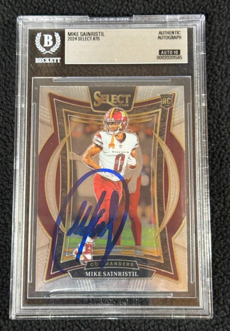Mike Sainristil Signed 2024 Select Rookie Card #76 BAS Certified Auto 10