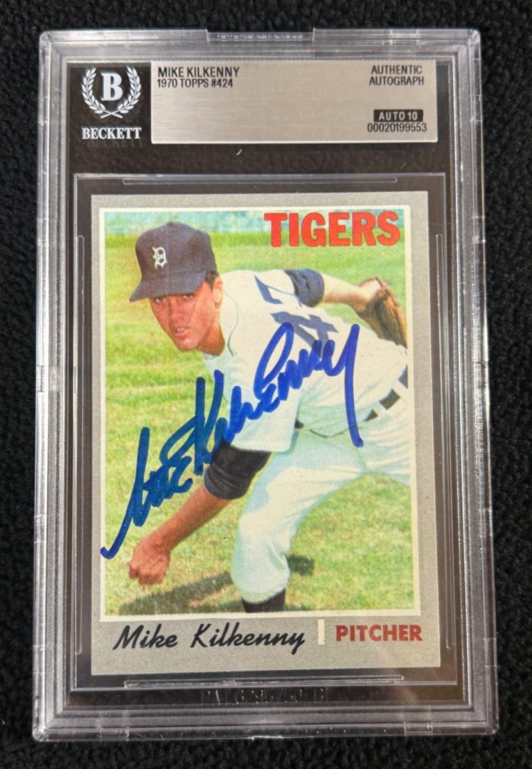 Mike Kilkenny Signed 1970 Topps Card #424 BAS Certified Detroit Tigers