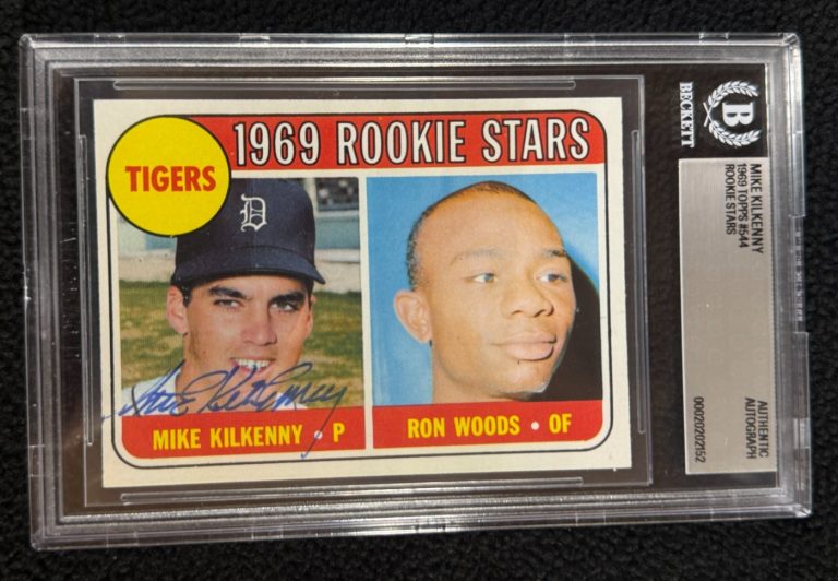 Mike Kilkenny Signed 1969 Topps Rookie Card #544 BAS Certified Detroit Tigers