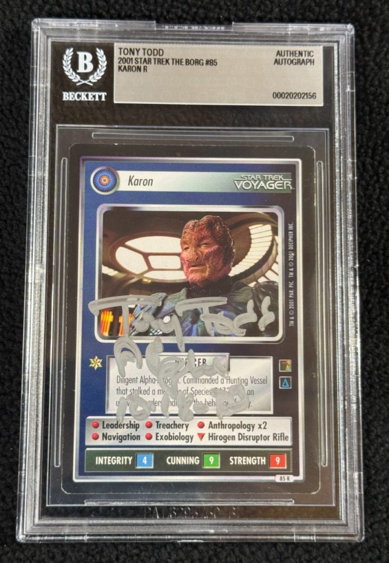 Tony Todd Signed 2001 Star Trek Voyager Karon Game Card #85R Beckett Certified